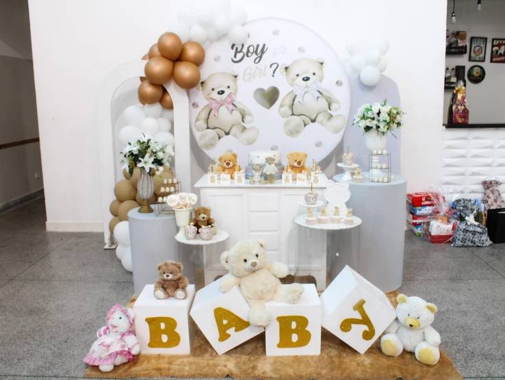 Chá de bebê / Revelação de Chá Revelação da Helena