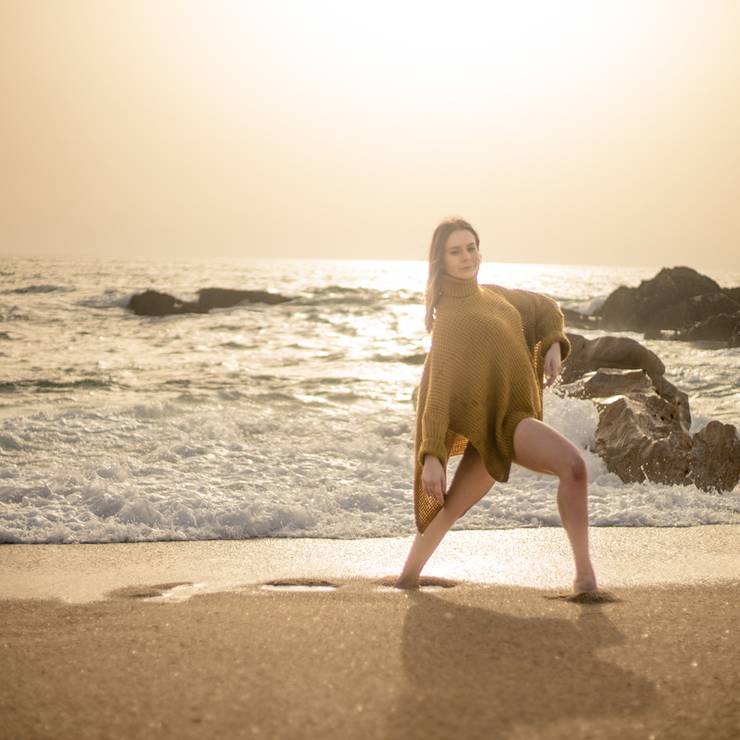 Retrato individual de Pôr-de-sol na praia