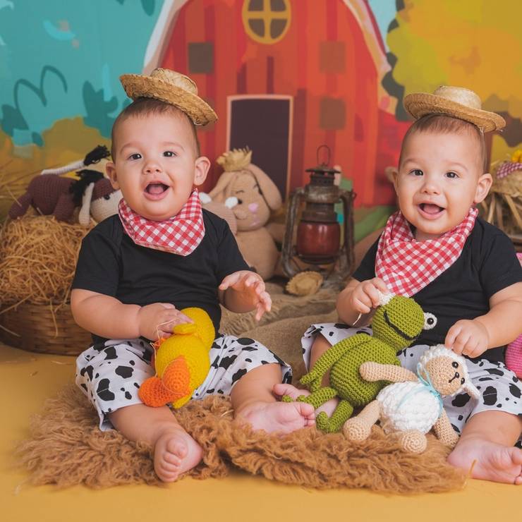 Crianças de Henrique e Rafael 10 meses