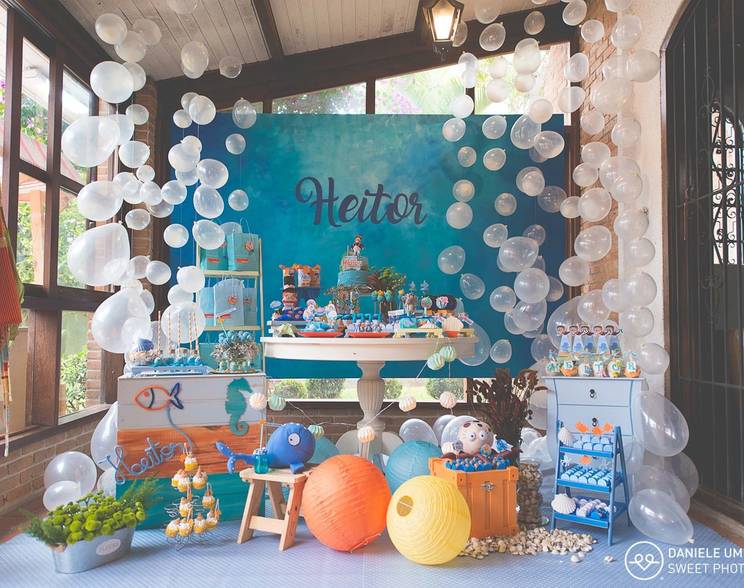 fotografia de aniversário infantil  de Heitor em sua festa no 