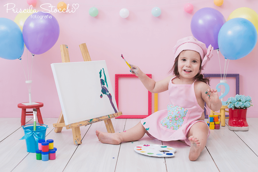 Ensaio com Tintas de Ensaio 2 anos - Smash the Paint - Ana Helena