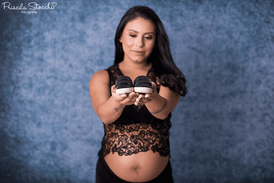 Gestante de Ensaio Gestante Estúdio - Gestação Davi
