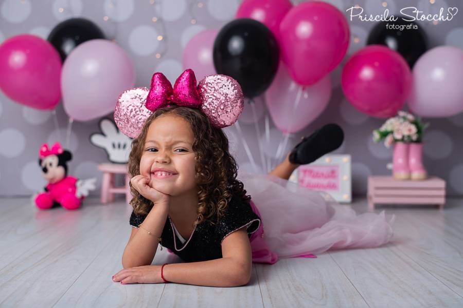 Infantil de ENSAIO FOTOGRÁFICO - MARIA EDUARDA 4 ANOS - MINNIE ROSA