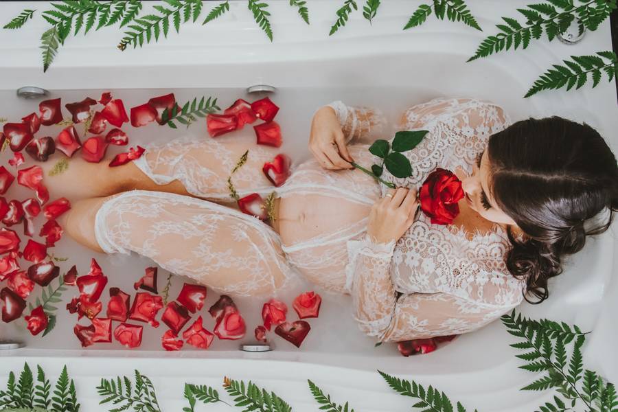 Ensaio Gestante de Fernanda - Milk Bath