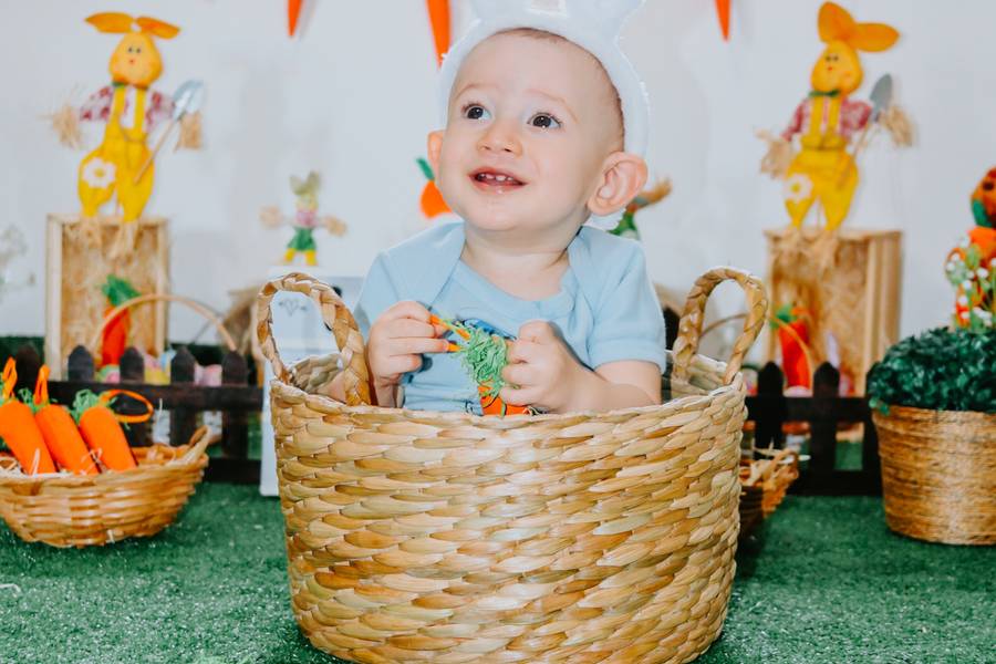 Ensaio infantil de Mini Sessão Fotográfica de Páscoa