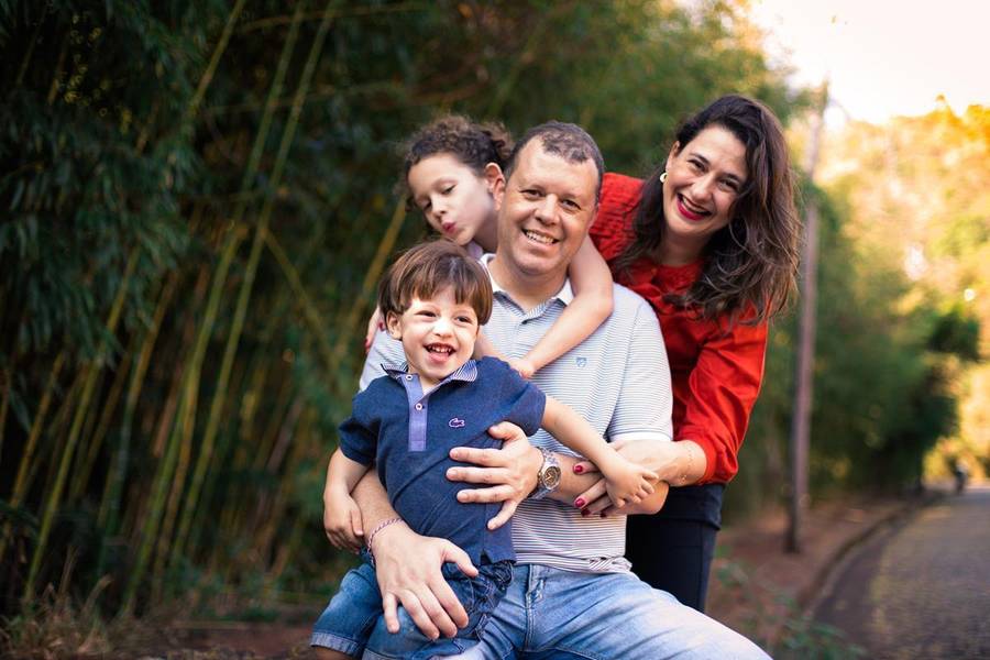 Infantil de Ensaio da família Rocha