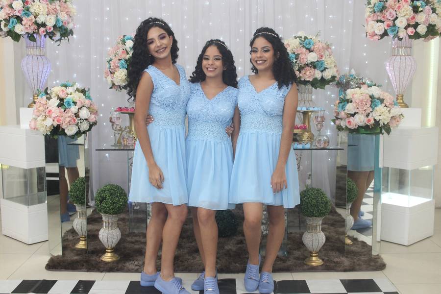 Festa 15 anos de Festa de Debutante trigêmeas Anas