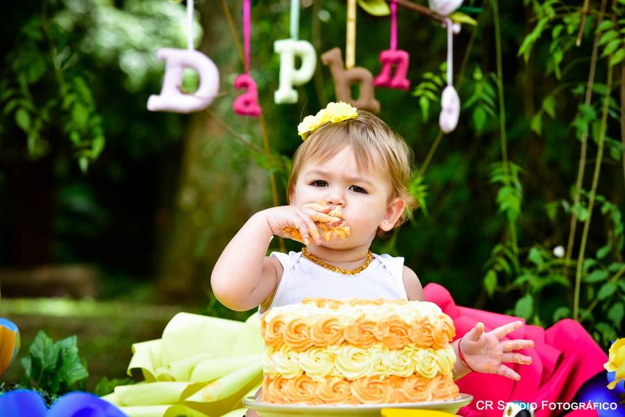 Ensaio infantil de Smash the Cake - Linda como a natureza - Daphne