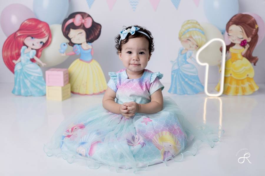 Smash The Cake e Fruit de Ensaio Smash - Maya - Princesas - 1 Ano