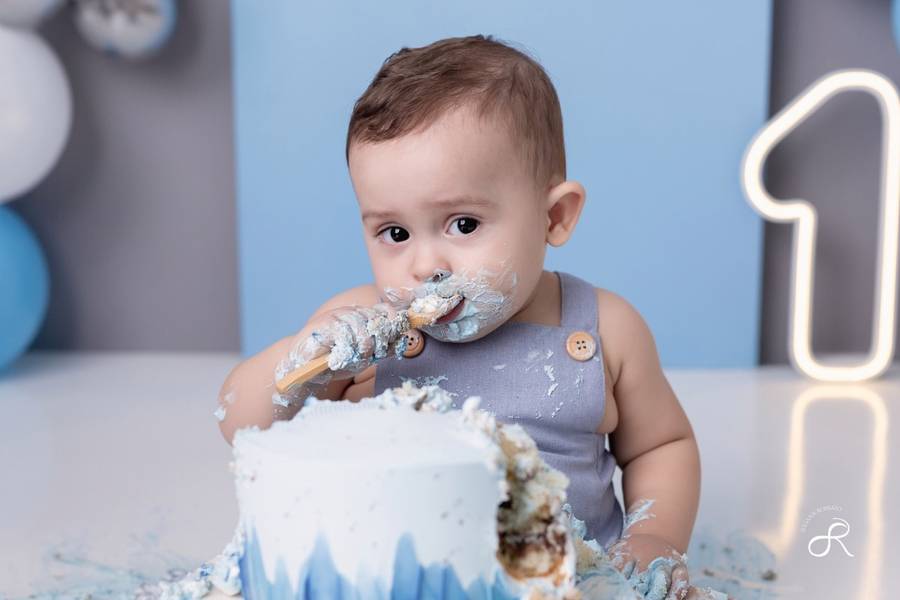 Smash The Cake e Fruit de Ensaio Smash - Théo - 1 Ano