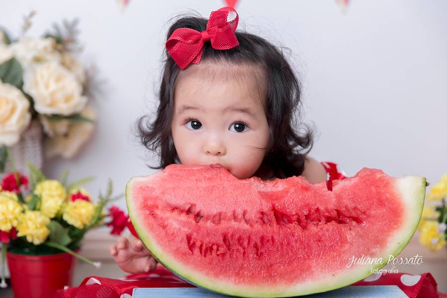 Smash The Cake e Fruit de Ensaio Smash com Frutas Ayumi - Minnie - 1 Ano