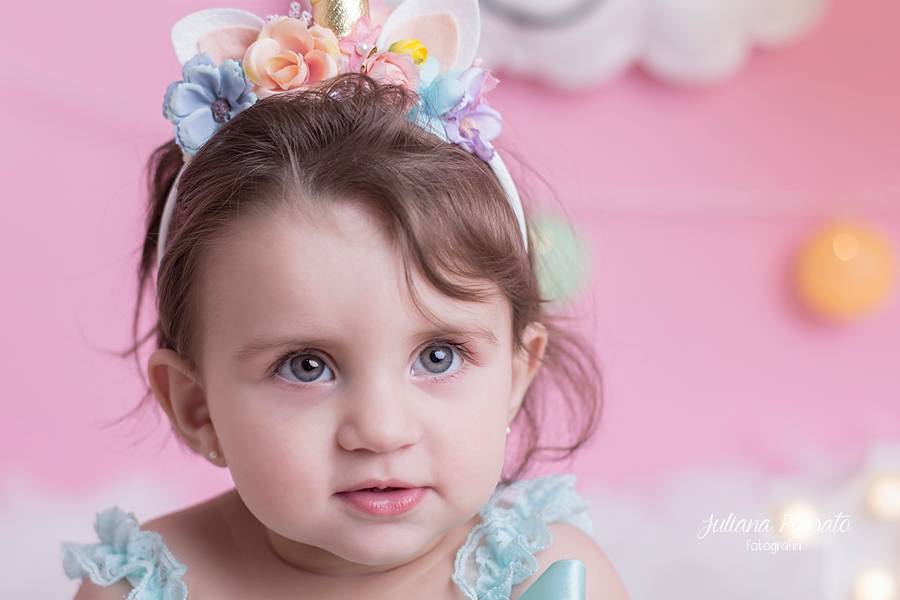 Smash The Cake e Fruit de Ensaio Smash - Valentina - Unicórnio - 1 Ano