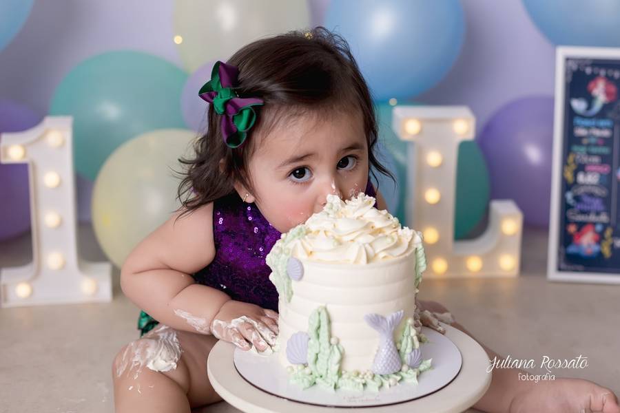 Smash The Cake e Fruit de Ensaio Smash - Lavínia - Sereia - 1 Ano