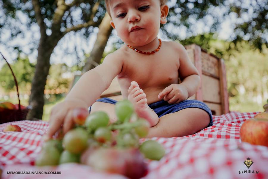 Smash The Cake de Smash the fruit - ensaio fotográfico de bebês experimentando frutas