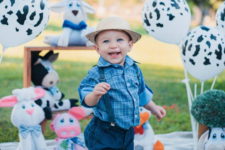 Smash the Cake de Ensaio Benjamim 1 aninho