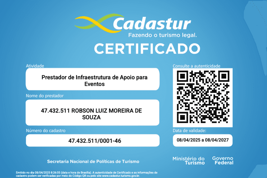 CERTIFICAÇÃO PROFISSIONAL de CERTIFICADO CADASTUR ROOTSTUDIONE