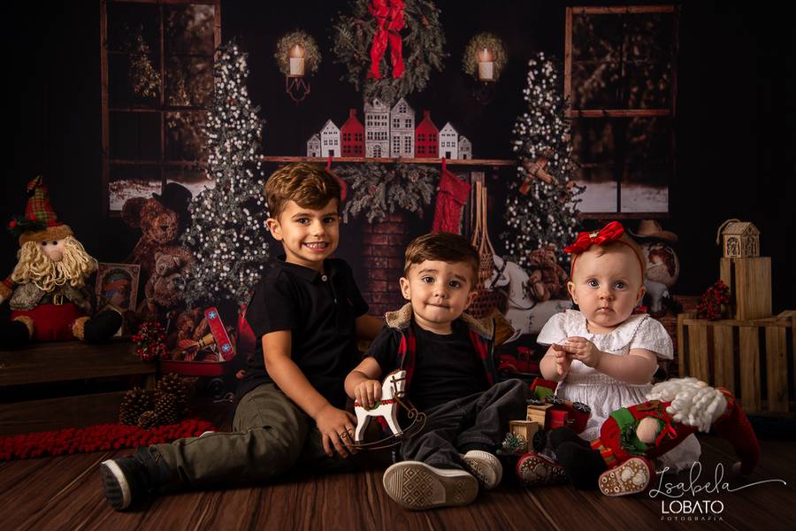 Mini Sessão de O Natal do Conrado, Augusto e Olívia