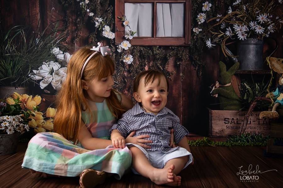 Mini Sessão de A Páscoa da Luiza e do Théo