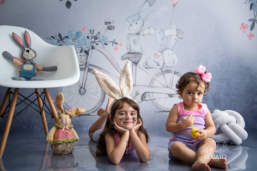 Mini Sessão de Memórias de Páscoa - Letícia e Maria Eduarda