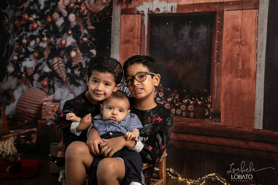Mini Sessão de Retratos de Natal - Lúcio, Ícaro e Augusto