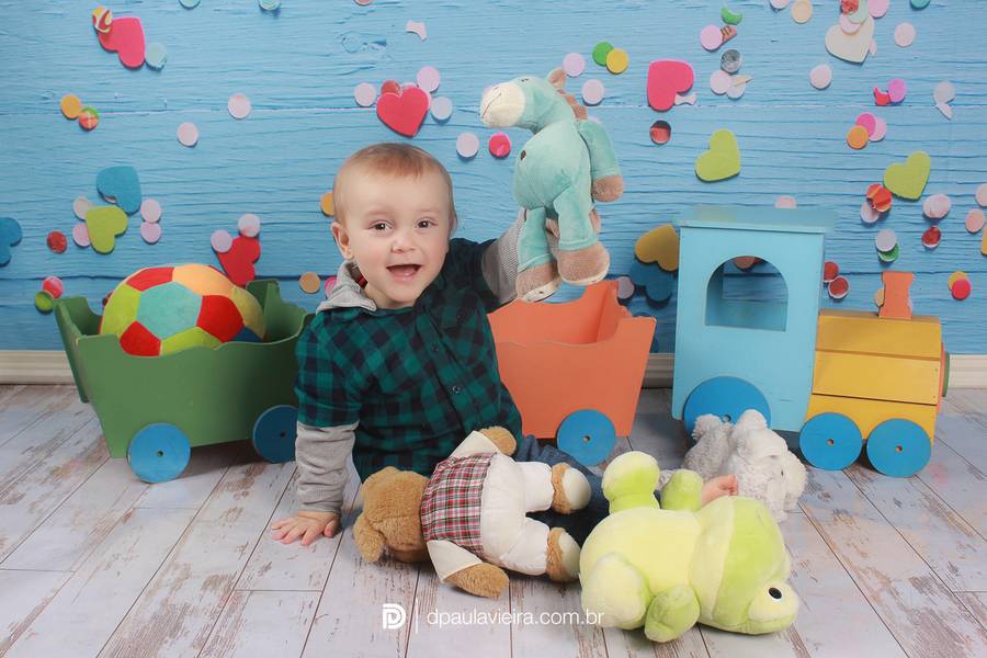Estúdio Bebê de Lucca 1 ano e meio - Trenzinho