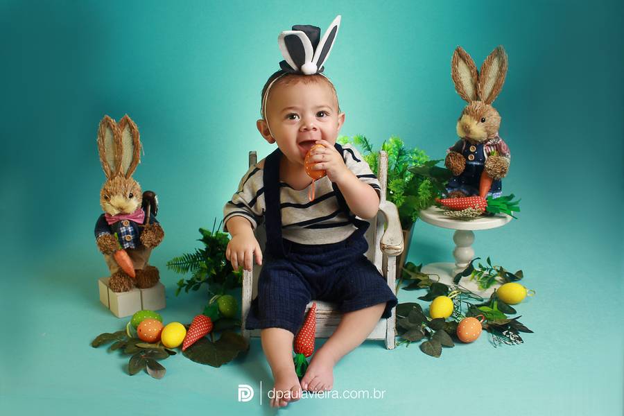 Estúdio Bebê de Davi Lucca 10° mês - Páscoa 