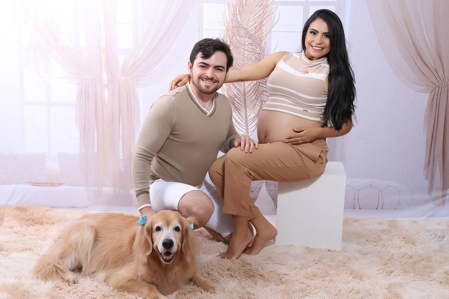 Gestante de Mariana, Felipe e Nina esperando Maria Lara