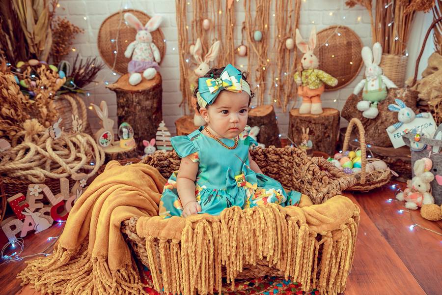 Infantil de Páscoa Menina
