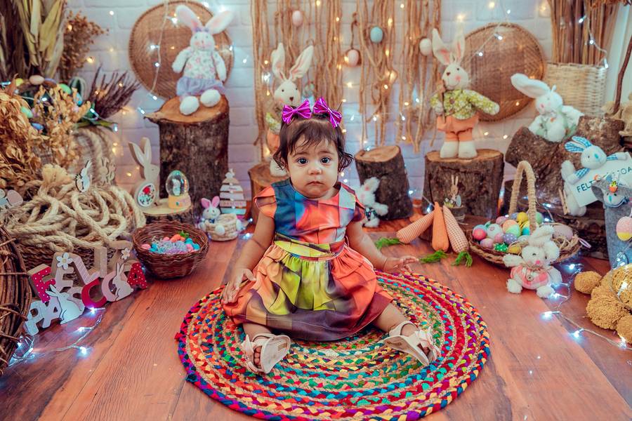 Infantil de Páscoa Menina