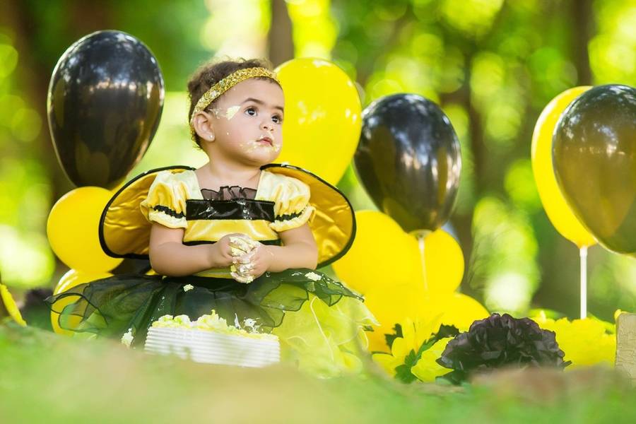 Infantil de Ensaio Smash The Cake - ABELHA
