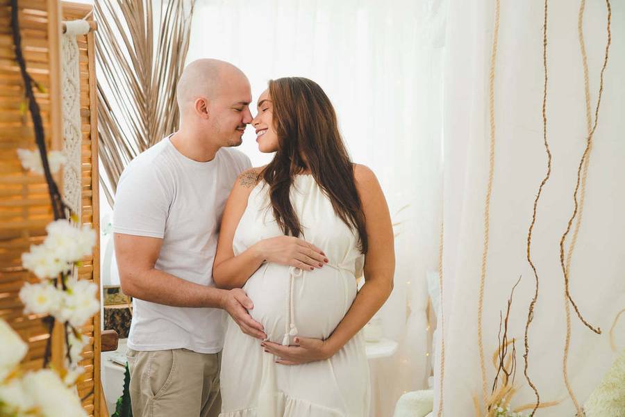 Gestante de Ensaio Gestante Rustico Studio