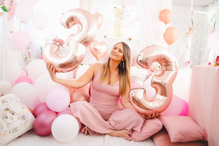 Aniversario de Ensaio Aniversário Quarto Rosa