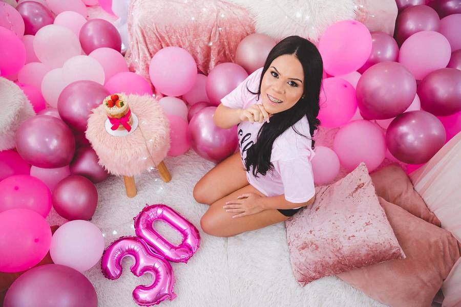 Aniversario de Ensaio Aniversário Quarto Rosa