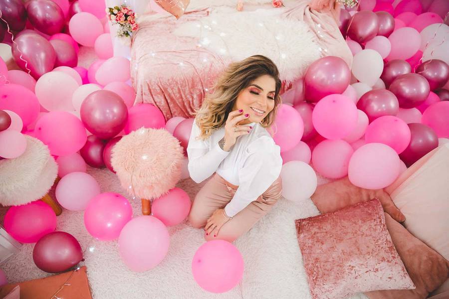 Aniversario de Ensaio Aniversário Quarto Rosa