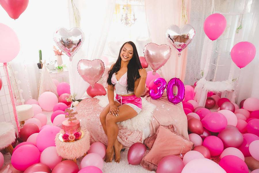 Aniversario de Ensaio aniversario quarto branco