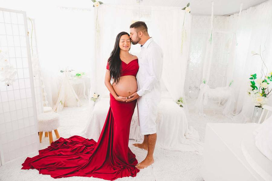 Gestante de Ensaio Gestante Quarto Branco