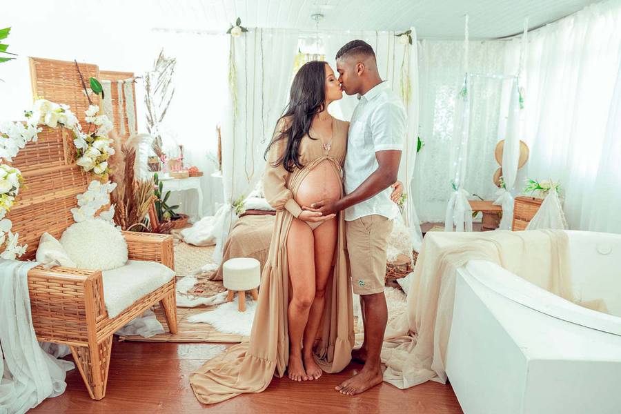 Gestante de Ensaio Gestante Quarto Rústico