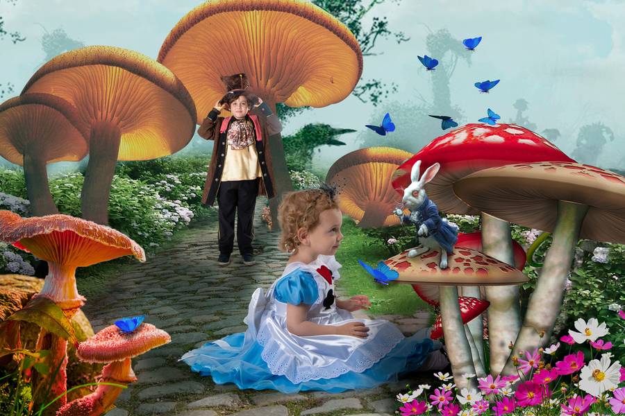 Fotografia Lúdica de Alice e Chapeleiro Maluco