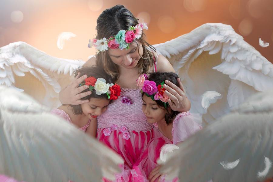 Família de Ensaio Mãe e Filhas