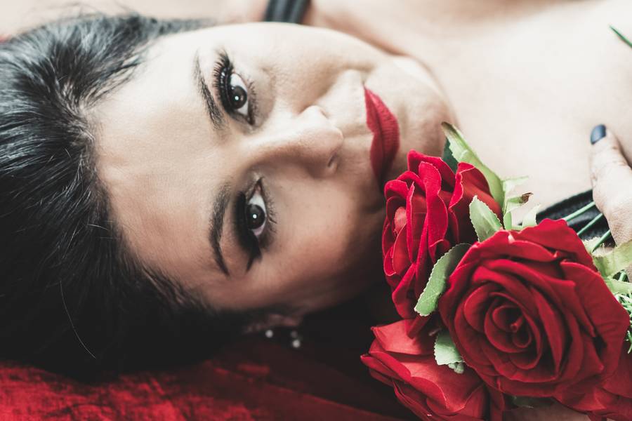 Boudoir Sensual de Cinquenta tons de vermelho