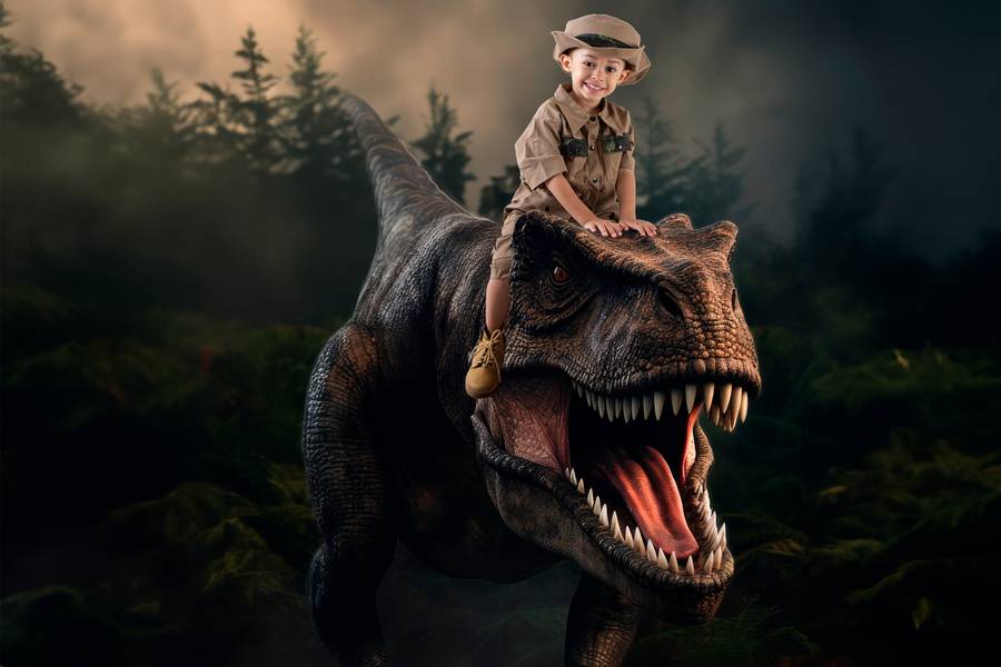 Fotografia Lúdica de Ensaio Jurássico
