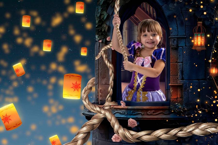 Fotografia Lúdica de Ensaio inspirado em Enrolados da Disney 