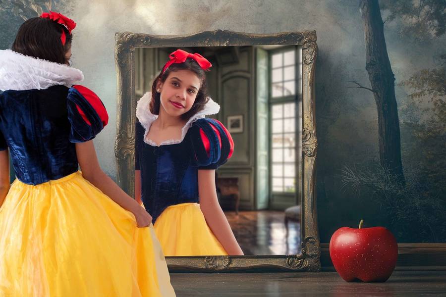 Fotografia Lúdica de Ensaio Inspirado na Branca de Neve 