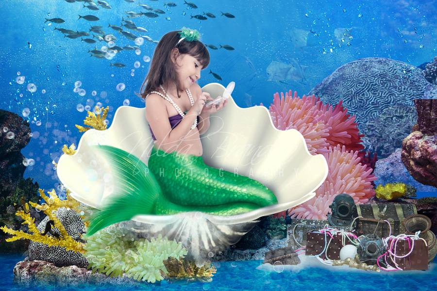 Fotografia Lúdica de Lua sereia, princesa e fada