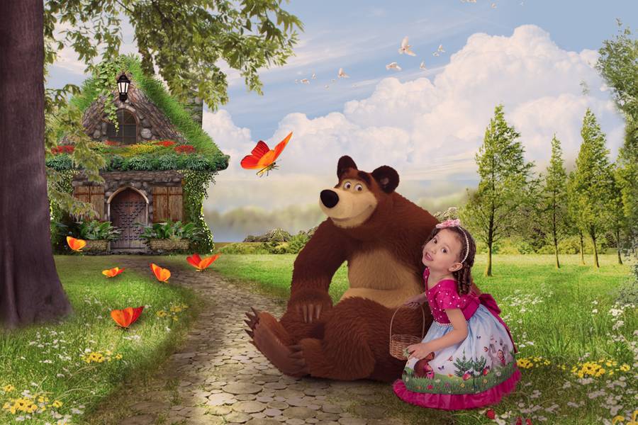 Fotografia Lúdica de Helena e o Urso