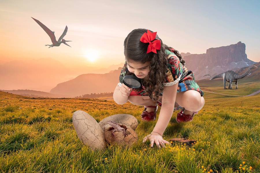 Fotografia Lúdica de Luisa e os Dinossauros