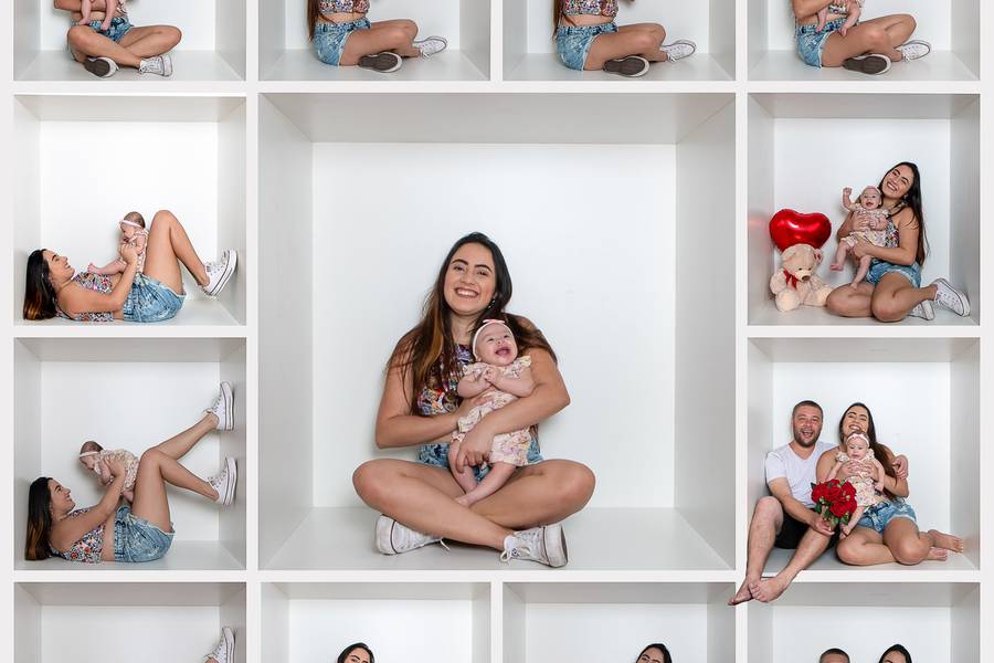 Família de Ensaio fotográfico Amor ao Cubo