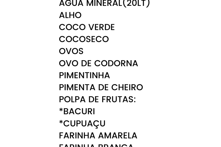 FRUTARIA de LISTA DE PRODUTOS