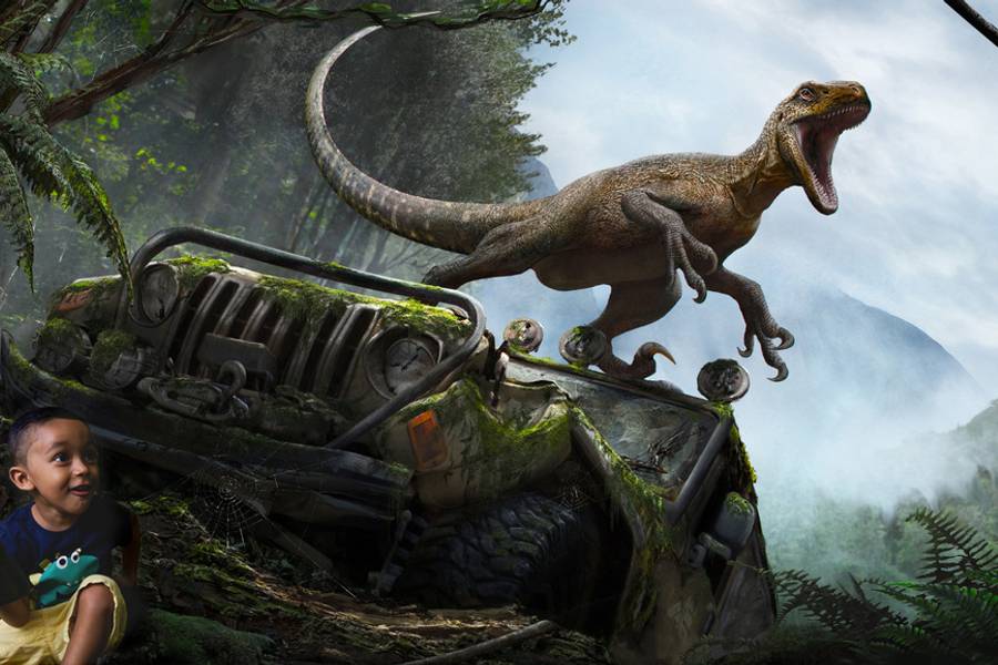 Ensaio Infantil de Bem vindo ao mundo dos dinossauros - Jurassic Park