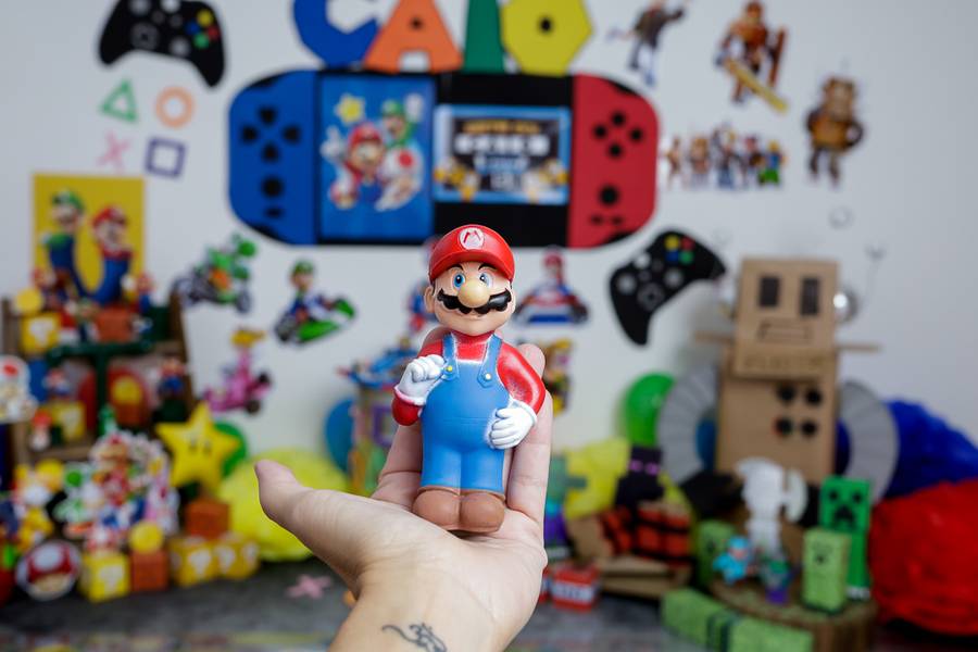 Ensaio Infantil de Visita do Super Mário e Roblox